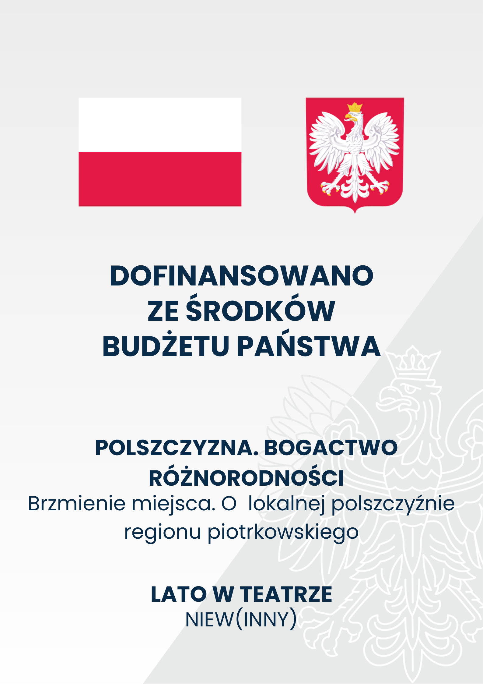 Informacja o dofinansowaniu ze środków MKiDN - plakat zbiorczy